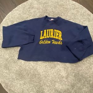Laurier golden hawks cropped crew neck sweater